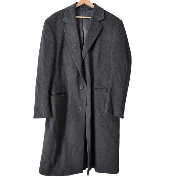 Jacob Siegel Men's Trench Coat 44L Colombo Wool Cashmere Gray Italy Overcoat - Picture 1 of 8